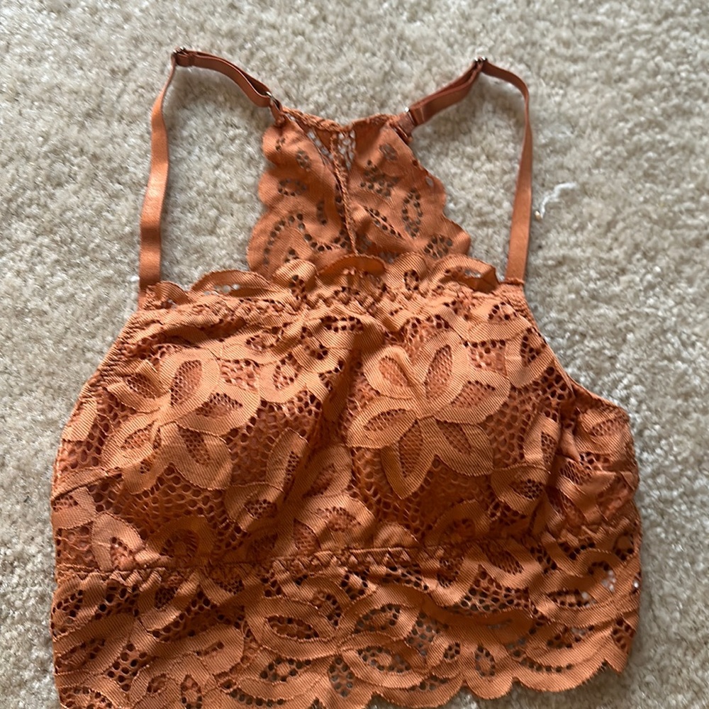 Racer back lace hurt orange bralette sz small